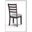 Chaises de salle à manger à dossier échelle en bois riche contemporain 2 pièces, gris et brun, assise élégante et confortable