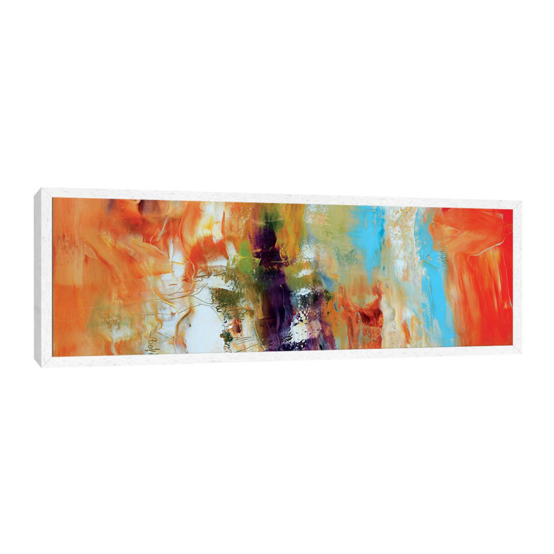 Strata by Andrada Anghel - Panoramic Painting on Canvas, 121.92 cm H x 40.64 cm W, White Framed