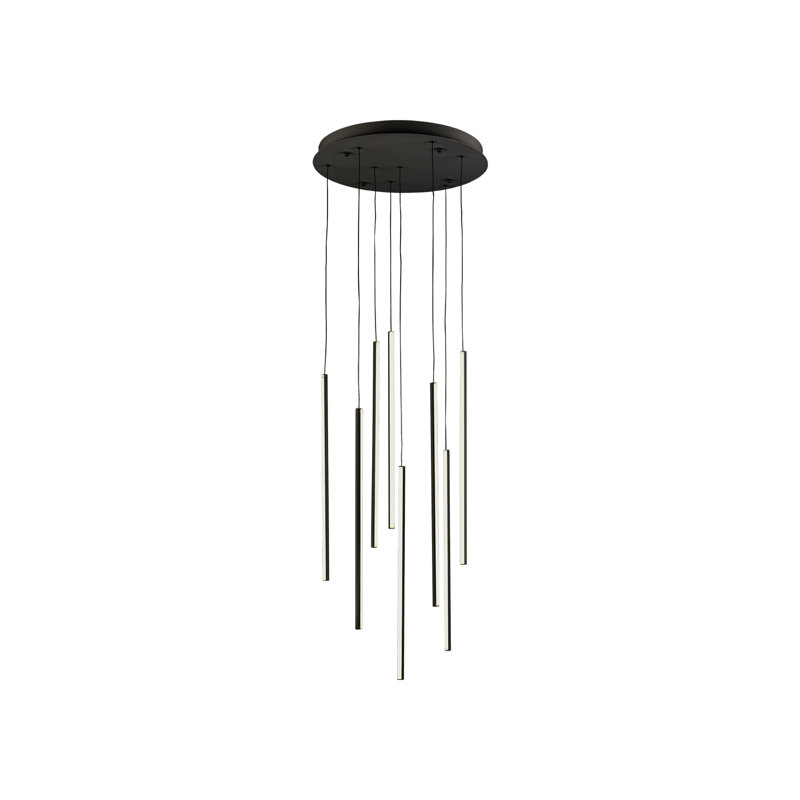Polished Nickel and Black Aluminum LED Pendant Light
