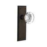 New York Plate with Round Clear Crystal Door Knob