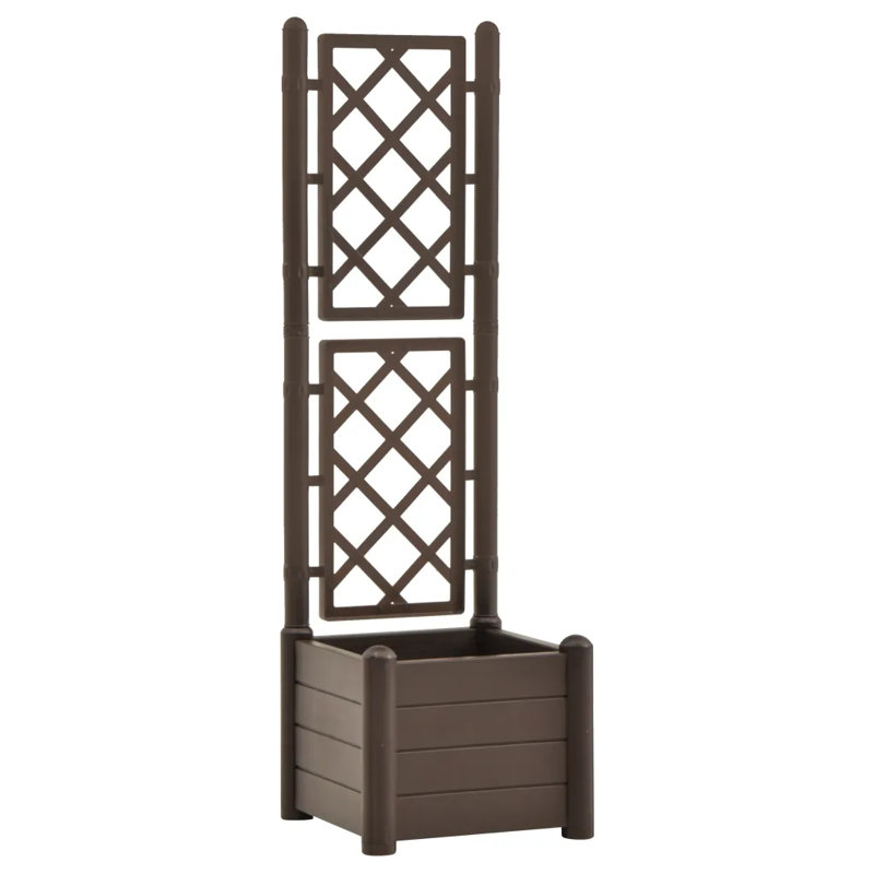 Lando Raised Garden Bed with Trellis, Brown