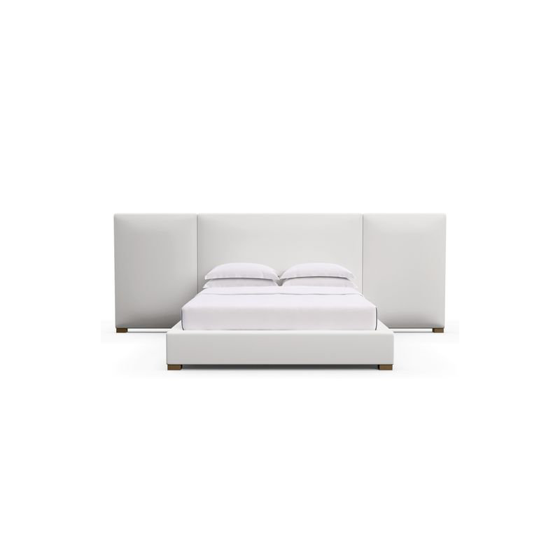 Prospect Upholstered Bed, Box Weave Linen Pumice, Queen, Weathered