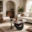 Contemporary Coffee Table Sintered Stone Tabletop Sturdy Metal Frame for Lounge and Flat Decor