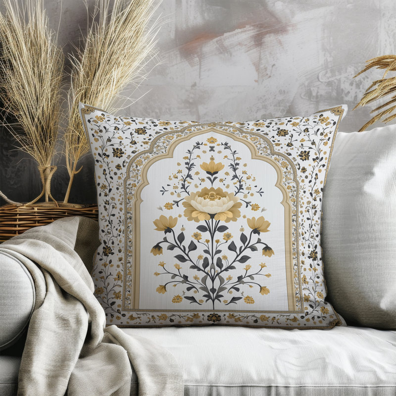 Splendeur moghole Intérieur/Extérieur 20x20, Square 20", Silver/Beige