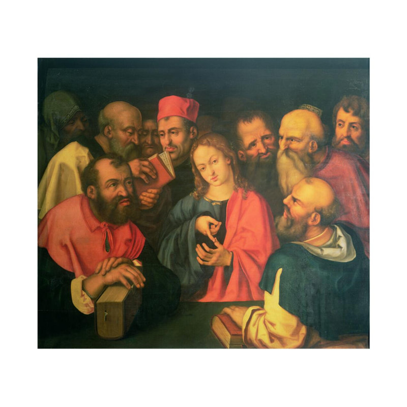 «Christ Christ douze parmi les scribes» par Albrecht Dürer - Impression giclée, H 22 po x l 28 po