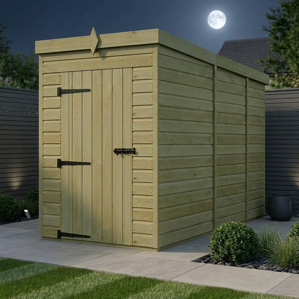 Total Sheds 4ft x 9ft Pent Garden Shed - Single Door - No Windows - Pressure Treated Timber - UK Manufactured
