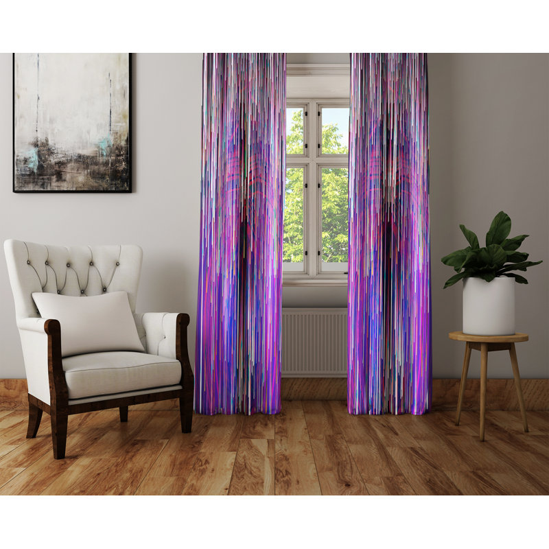 Panneaux de rideaux simples semi-transparents Pixel Waterfall, l 20 po x L 52 po