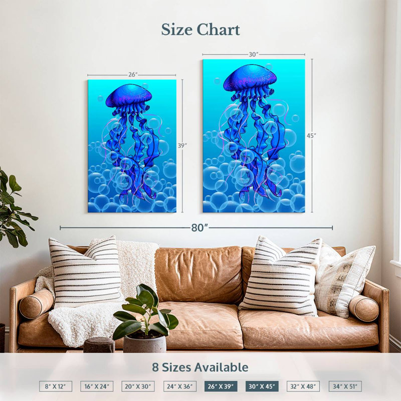 Brampt Jellyfish Bubbles, 39" H x 26" W