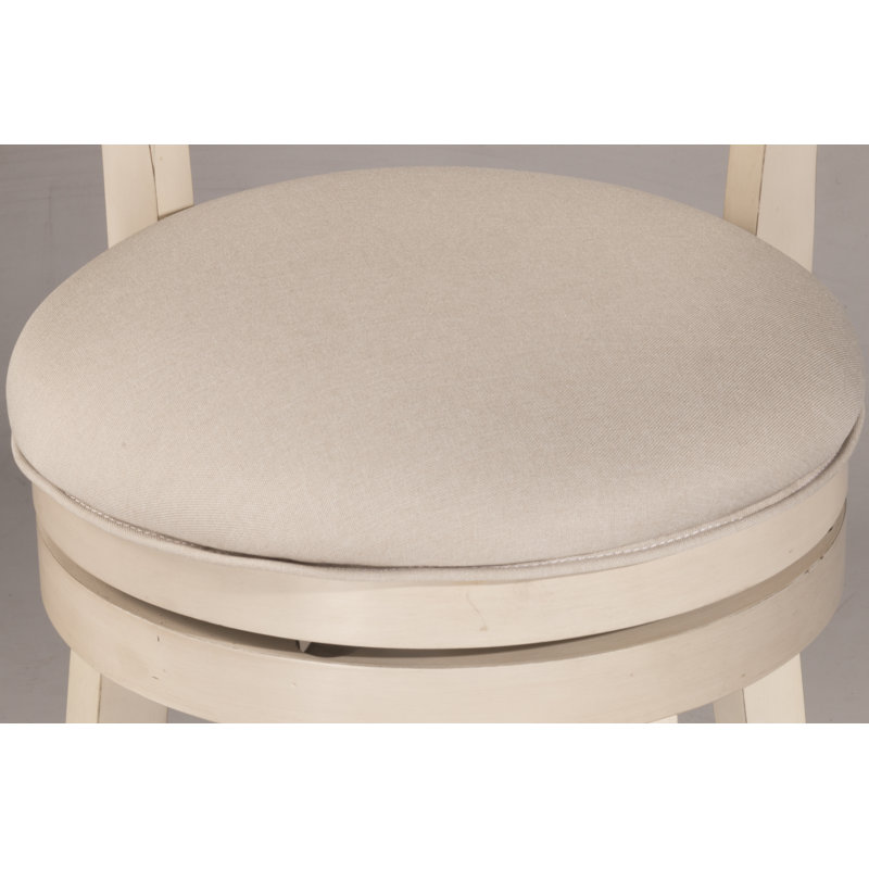 Authement Swivel Upholstered Counter Stool with Solid Wood Frame, Counter Stool (26.5" Seat Height), Sea White