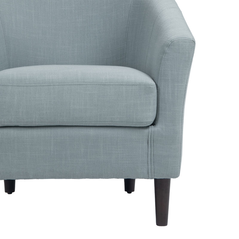 Fauteuil demi-tonneau Edvardas, Lin gris pâle