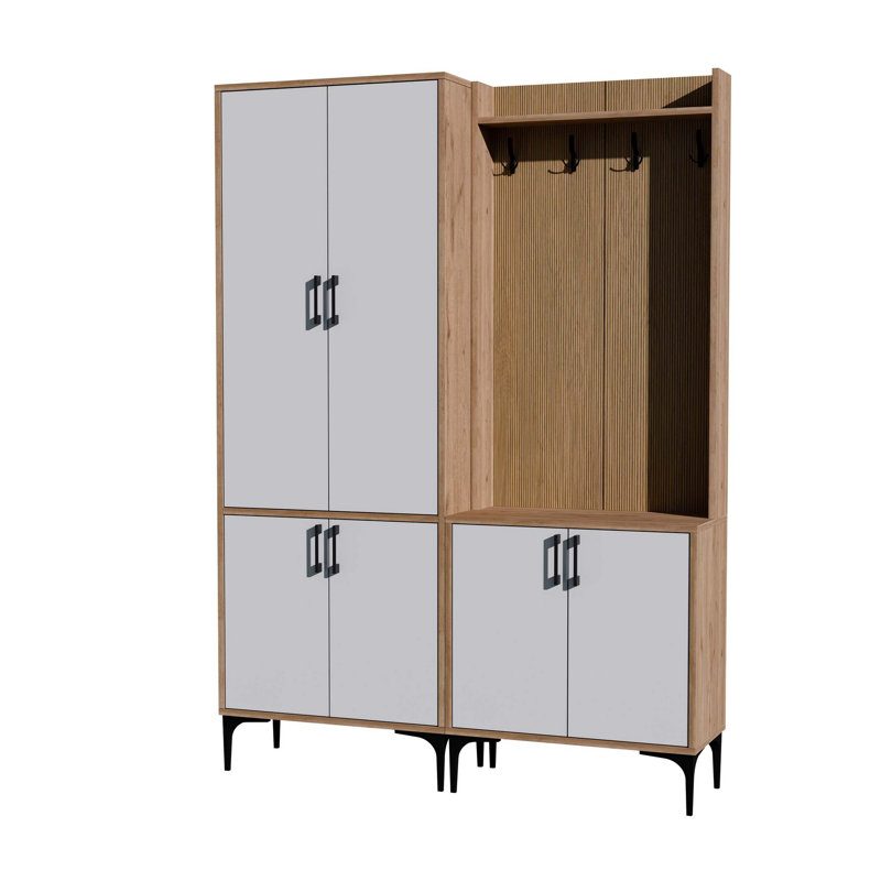 Kaleva Hall Tree 70cm Wide, White/Oak