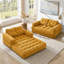 Pouf deux places en velours côtelé sans os de 130 cm, canapé-lit convertible 2 en 1 avec coussins-1342584808
