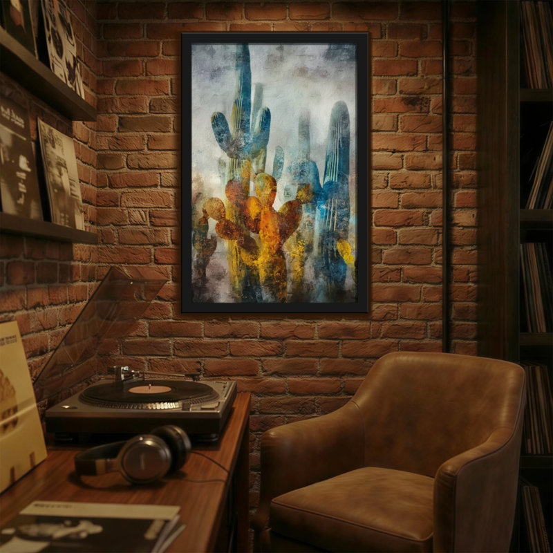 Plantes et fleurs, motif abstrait de cactus dans le désert