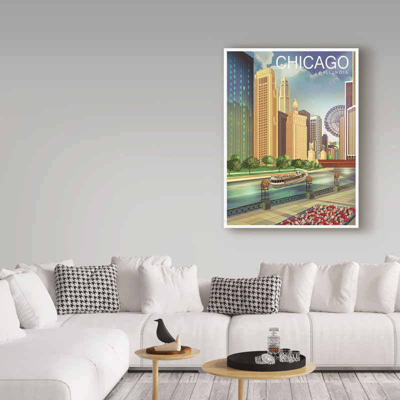 Croswell «Chicago 1», reproduction d'impression sur toile tendue, H 19 po x l 14 po