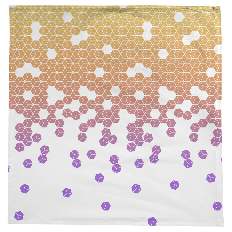 Leffel Tumbling Cube Pattern Tablecloth, Sunset Ombre