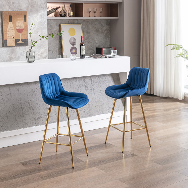 Ensemble de 2 tabourets de bar, Tabouret de comptoir (siège d'une hauteur de 26 p, Bleu