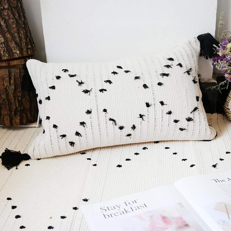 Housse de coussin lombaire tissée à la main Boho