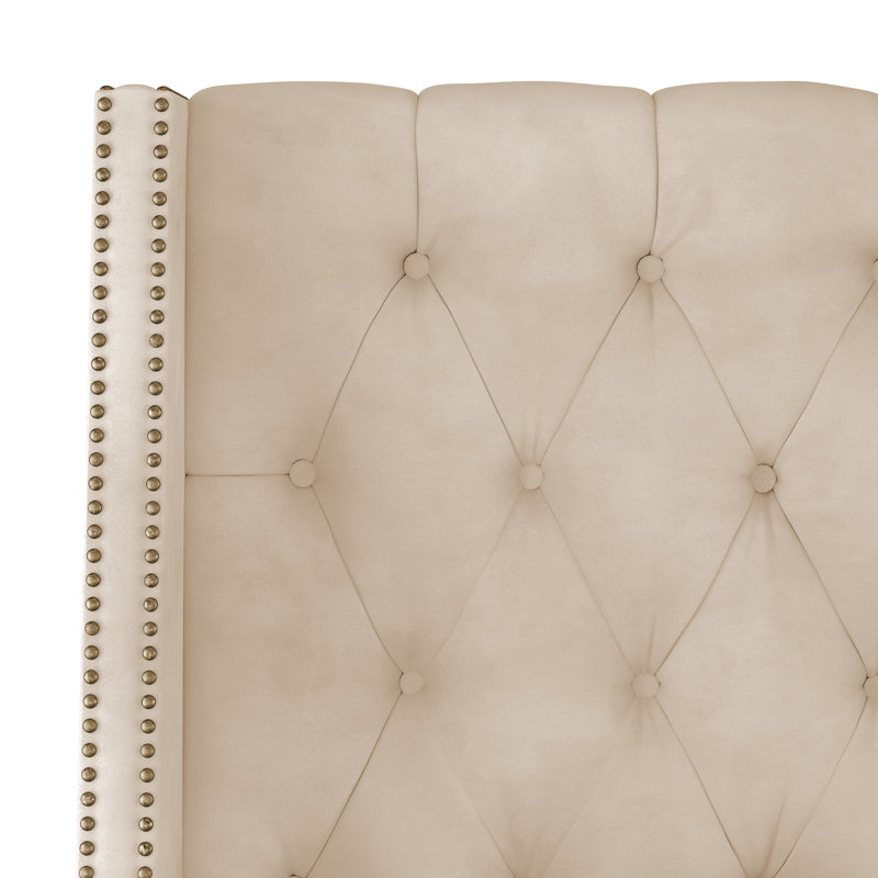 Crosston Upholstered Headboard, California King, Classic Pearl Performance Velvet, Velvet