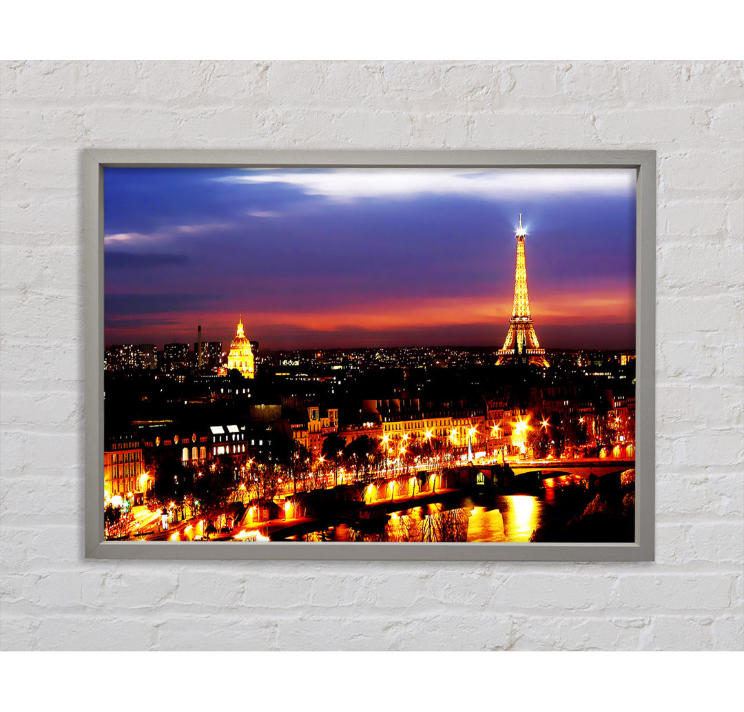 Paris City At Night - Einzelbildrahmen Kunstdrucke auf Leinwand