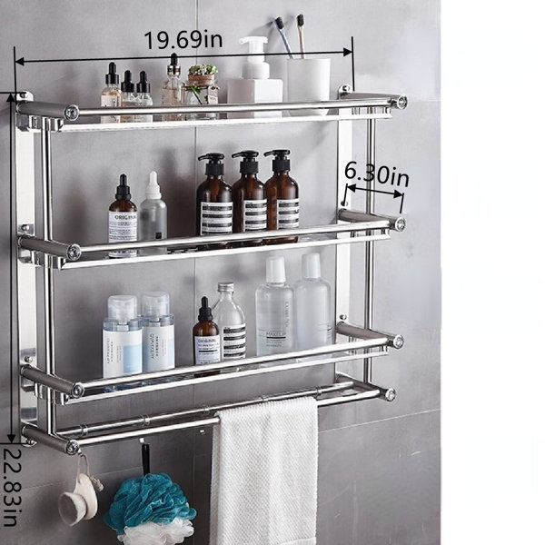 Rebrilliant Annja Metal Adhesive Bathroom Shelves