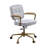 Office Chair In White Leather - Comfortable And Functional, 360 Degree Swivel, Adjustable Height, Base, Antique + Gray, Workspace Seating Option Vintage Professional Look, 3" Cushion, D6.5 Foam