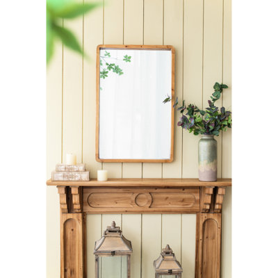 Miroir rectangulaire 24 po x 36 po en bois pour le hall d'entrée du salon - Décoration murale