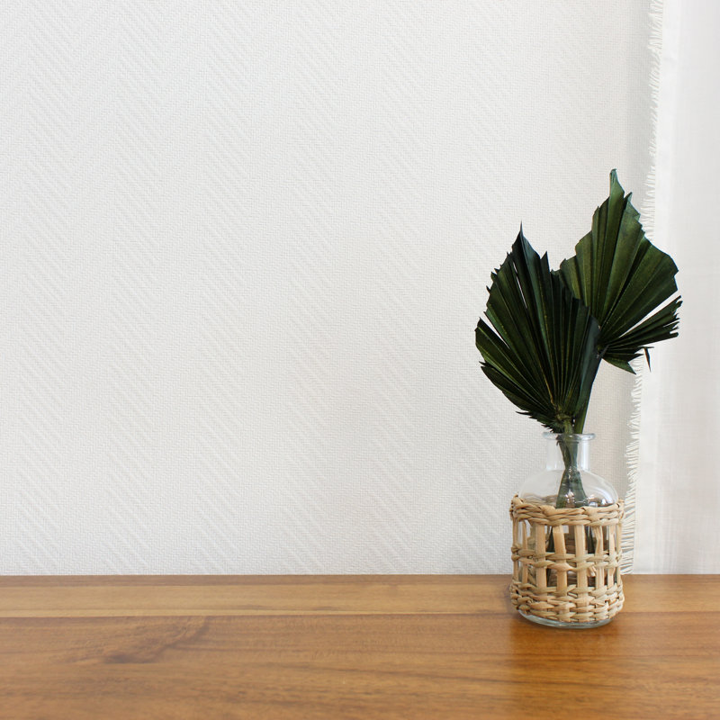 Papier peint tissé à chevrons, Chevrons, blanc