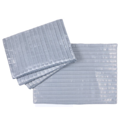 Napperons à contrat Moonbeam, 13 po x 19 po, ensemble de 4, blanc argenté