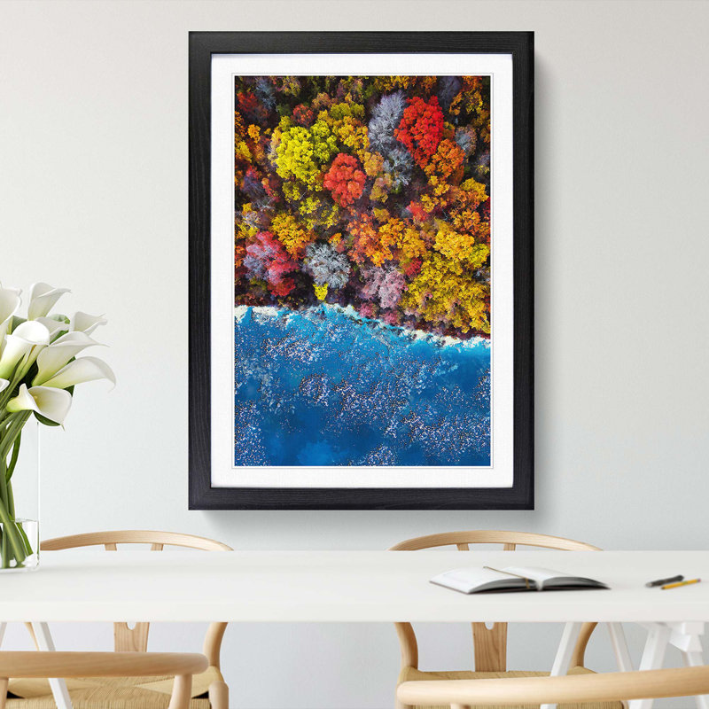 Forest View - Picture Frame Graphic Art Print, 87cm H x 62cm W x 2cm D, Black Framed