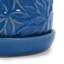 2 pots à fleurs modernes en céramique de 7 po de couleur bleu marine antique, résistants aux intempéries, pour 2 plantes bleues-1133833323