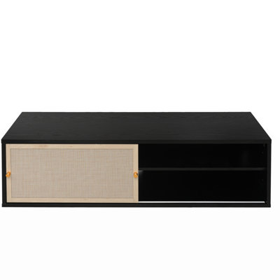Wall Hanging Decorative Cabinet, Rattan TV Stand, Suitable For Living Room, Study, Bedroom
