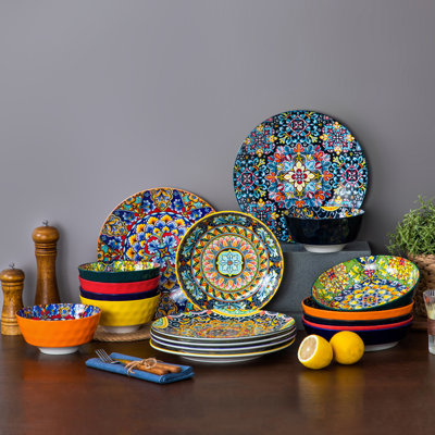 Volz 18 Piece Porcelain China Dinnerware Set - Service for 6