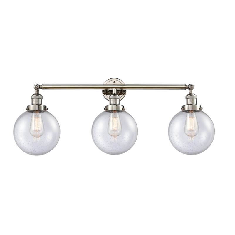 Éclairage de salle de bain à intensité variable 3 lumières Zarmayr, Ampoule incandescente rétro de 60 watts, Grainé
