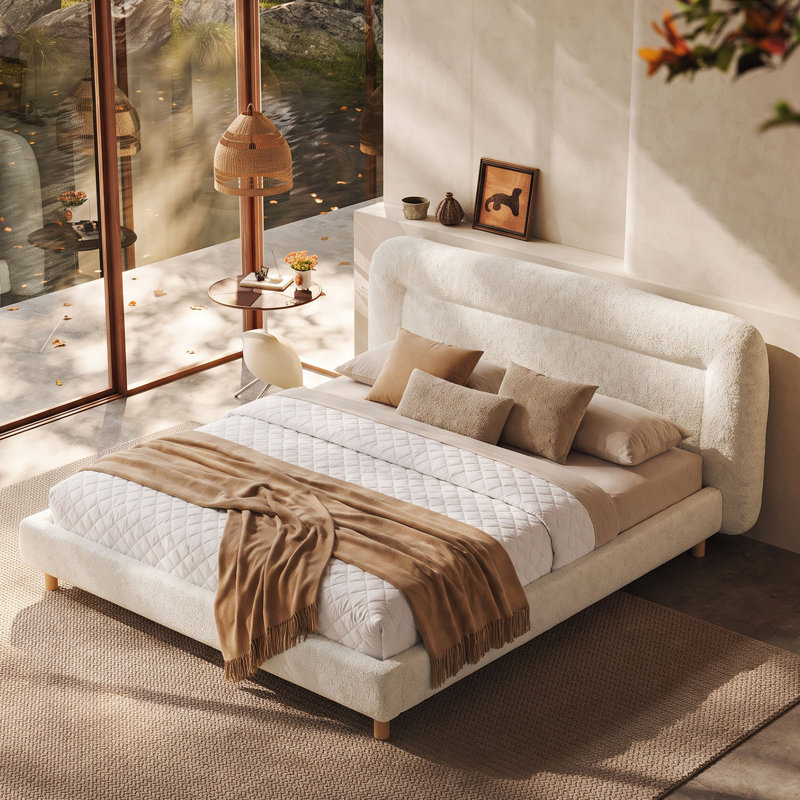 Lit plateforme tapissier Minimalist, King