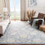 Esponga Oriental Handmade Tufted Wool Ivory/Blue Area Rug-1317500458