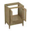 Meuble-lavabo 24 po sans lavabo Cheriann, base seulement, armoire en rotin avec portes et tiroir, structure solide et panneau de fibres à densité moyenne