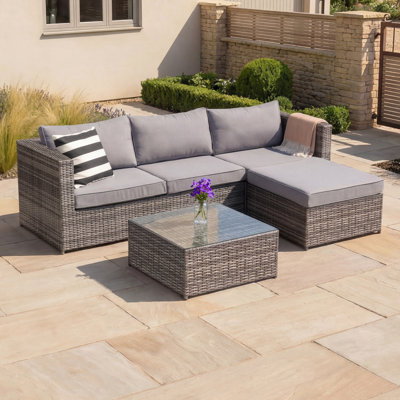 Aviva 4 Seater Rattan Corner Sofa Set