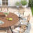 8-Person 60" Patio Dining Set With Cushioned Swivel Woven Rattan Chairs-482111819
