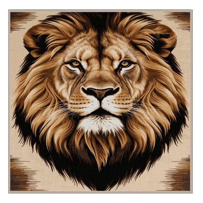 Washable African Lion Big Cats Area Rug