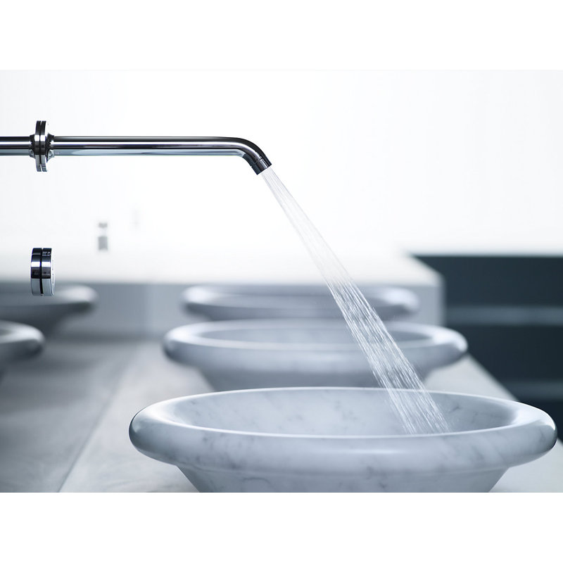 Purist Wall-Mount Commercial Bathroom Sink Faucet Trim with 8-1/4" 35-Degree Spout and Insight Technology, Polished Chrome