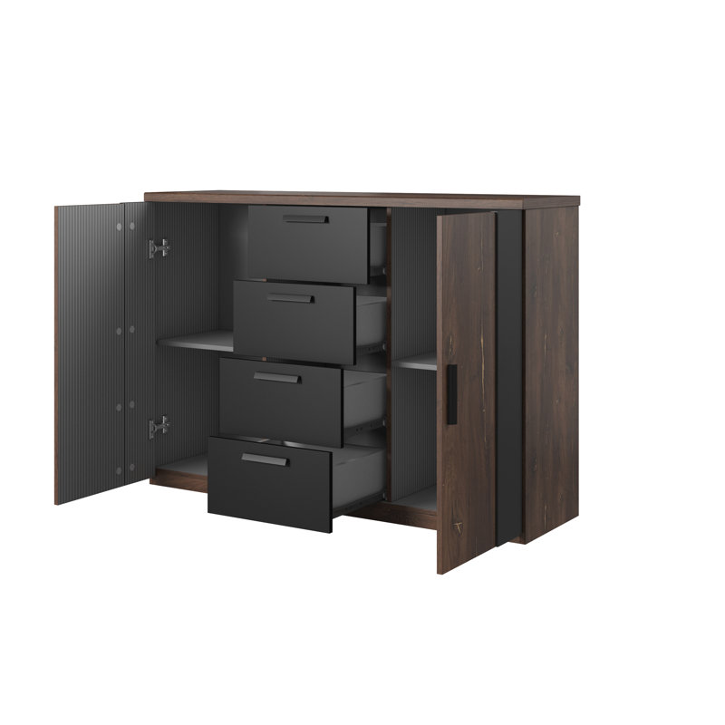 Stoudt 132cm Sideboard, Brown/Black