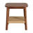 Alisma Side Table - Calais Collection 20-Inch End Table with Woven Shelf - Solid Acacia Wood Mid-Century Modern Table (Warm Chestnut)