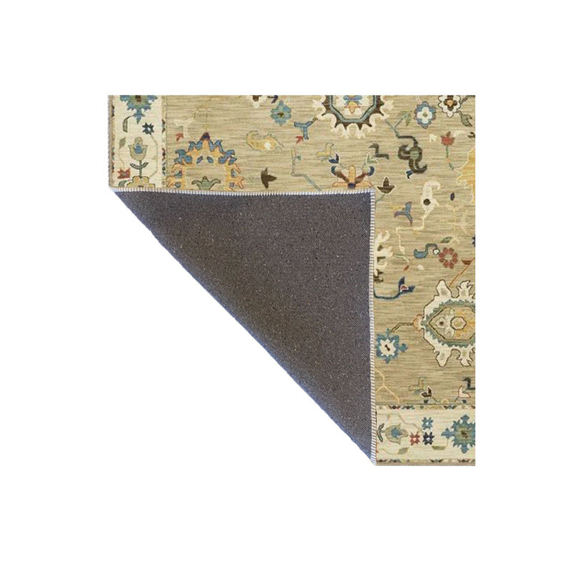 Tapis décoratif floral rétro et lavable à la machine, Carré 3 pi 3 po