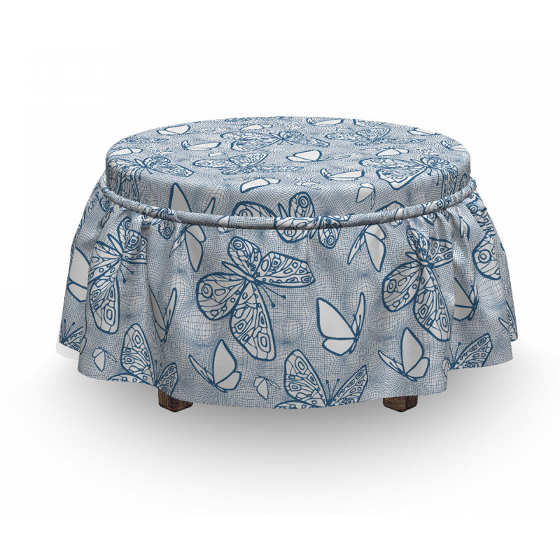 Housse pour repose-pieds doodle papillons