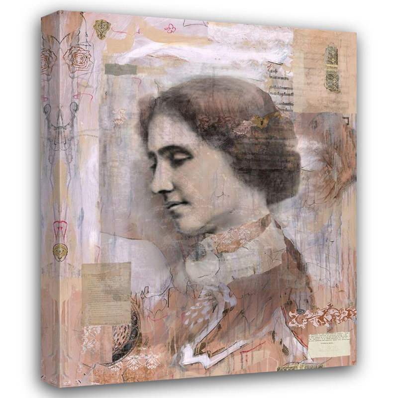 Toile tendue avec châssis Lark Manor ™ Wiley, Marta, collage: Helen Keller Collage