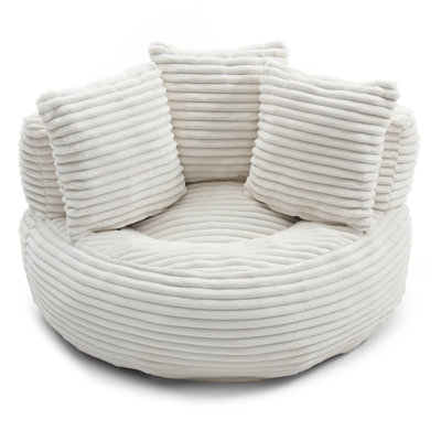 Lazy Sofa, Oversized High Back Bean Bag Couch For Adults And Kids, Corduroy Fabric Large Chair With Filler, Stuffed Big Accent Sofa Lounge Floor Sofa by Wrought Studio