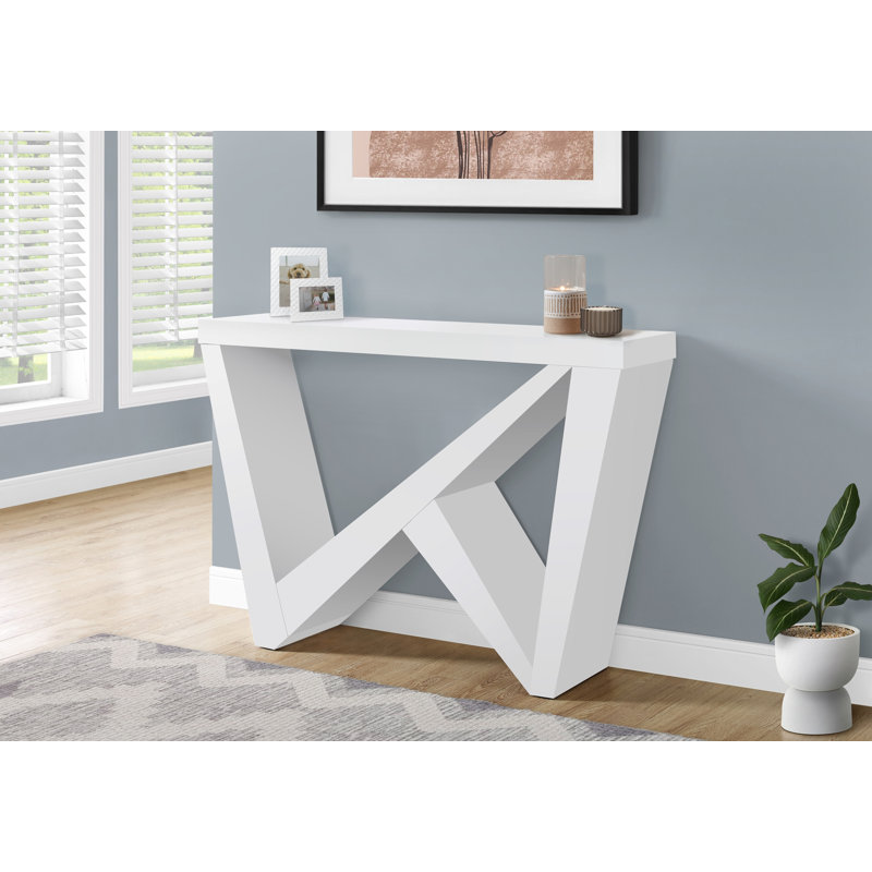 Table d'appoint, console, vestibule, étroit, canapé, salon, chambre à coucher, stratifié blanc, contemporain, moderne