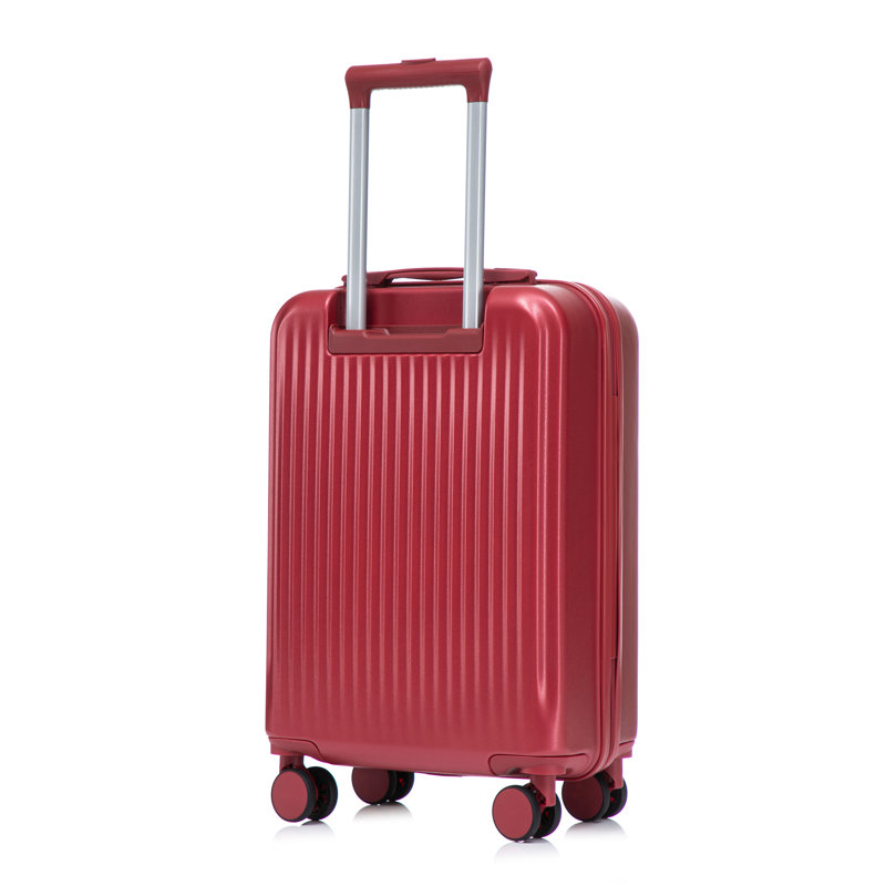 14 "/ 20" 2 pièces / ensemble dans un bagage à roulettes en ABS, avec serrure à combinaison et ouverture avant, étui à cosmétiques 14 "(rouge)
