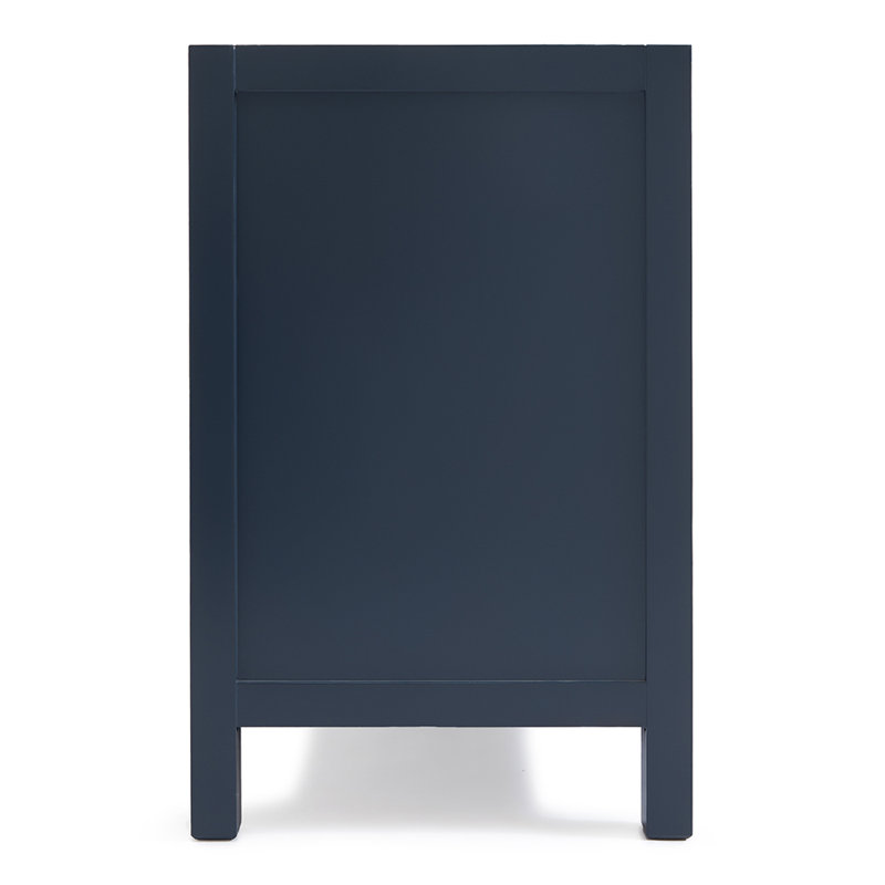 Cambridge 42'' W Single Bathroom Vanity Base, Satin Brass, Midnight Blue