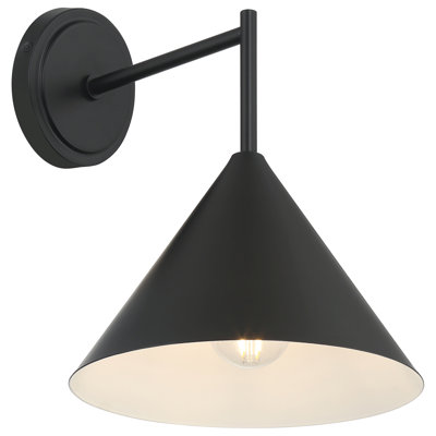 Applique murale 1 lumière Taper - Finition noir mat